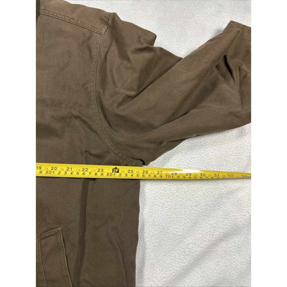 Eddie Bauer Chore Jacket Men 2XL XXL Brown Barn Coat Canvas Leather Trim Work - Picture 6 of 8